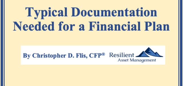 Typical Documentation Needed for a Financial Plan